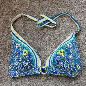 Victoria's Secret Blue and White Floral Bikini Top